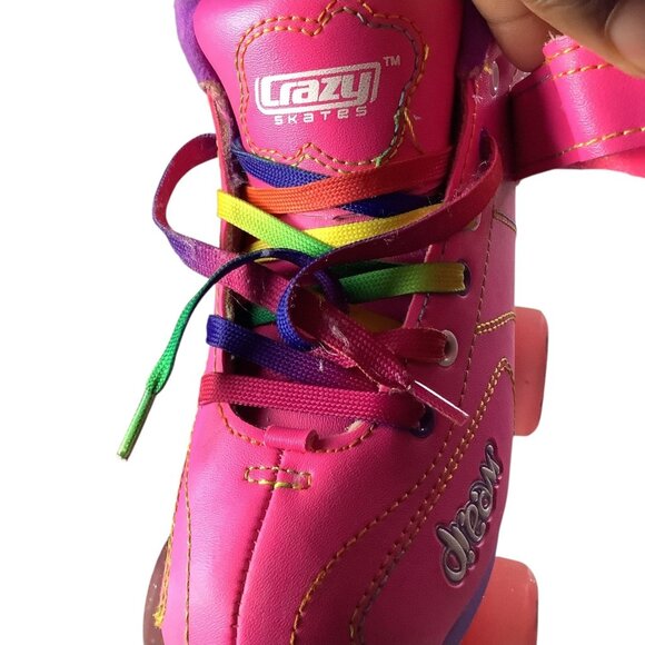 Crazy Skates Dream Girls Roller Skates Led Lights Size US 2 Pink Rainbow Wheels - Picture 13 of 16